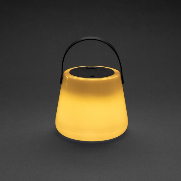 SolarGlow Außenleuchte aus RCS rec. Kunststoff mit USB-Lampe, weiß