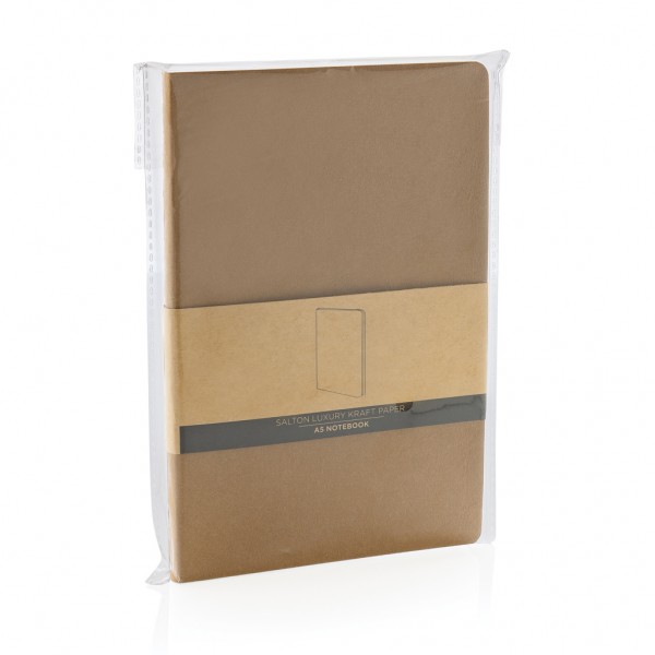 Salton Luxus Kraftpapier Notizbuch A5, weiß