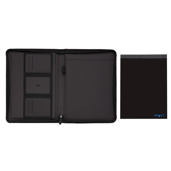 Impact AWARE™ RPET A4 Portfolio mit Reißverschluss, schwarz