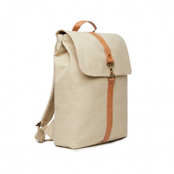 VINGA Bosler Rucksack aus GRS recyceltem Canvas, beige