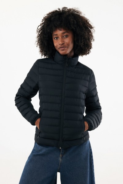 IQONIQ Maiko Damen Steppjacke aus recyceltem Polyester, schwarz XXS