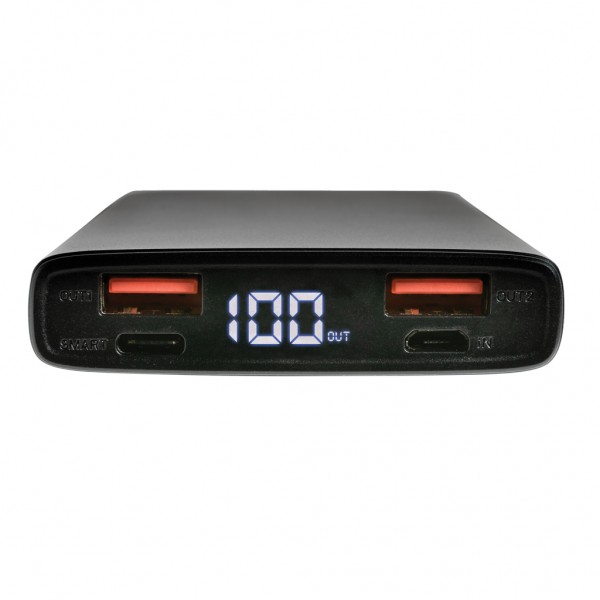 18W PD Powerbank mit 10.000 mAh aus Aluminium, schwarz