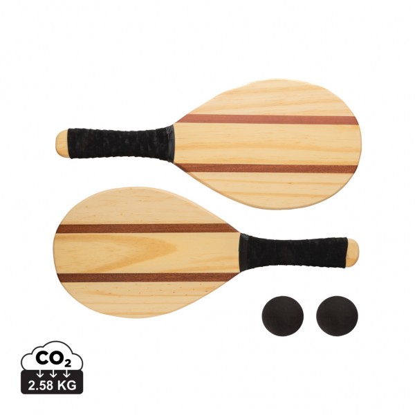 Frescobol Tennis-Set aus Holz, braun