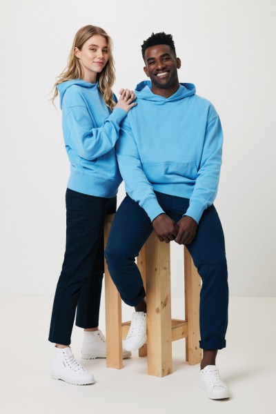 IQONIQ Yoho Relax-Hoodie aus recycelter Baumwolle, tranquil blue XS