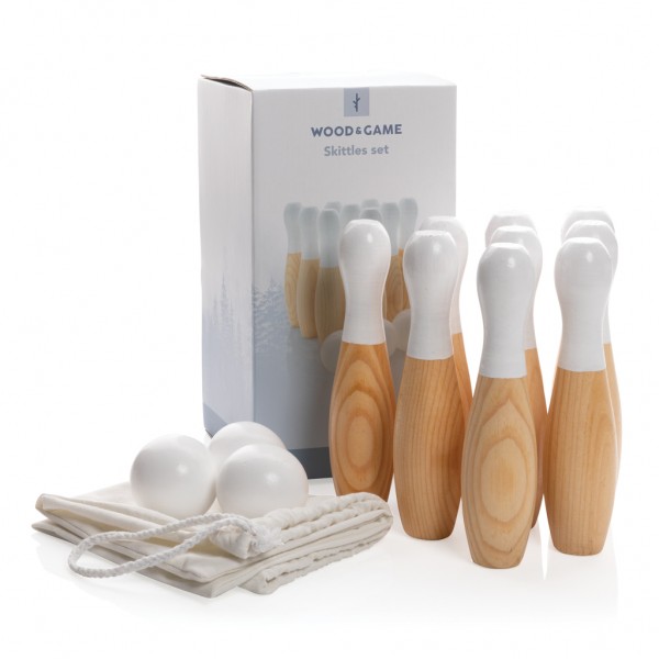 Kegel-Set aus Holz, braun