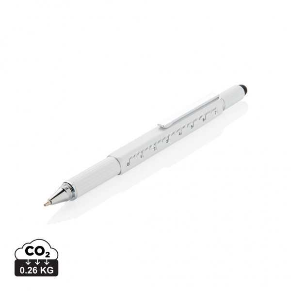 5-in-1 Aluminium Tool-Stift, weiß