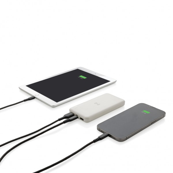Wireless Powerbank aus RCS Standard recyceltem Kunststoff, weiß