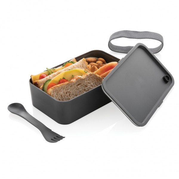 PP Lunchbox mit Göffel, anthrazit