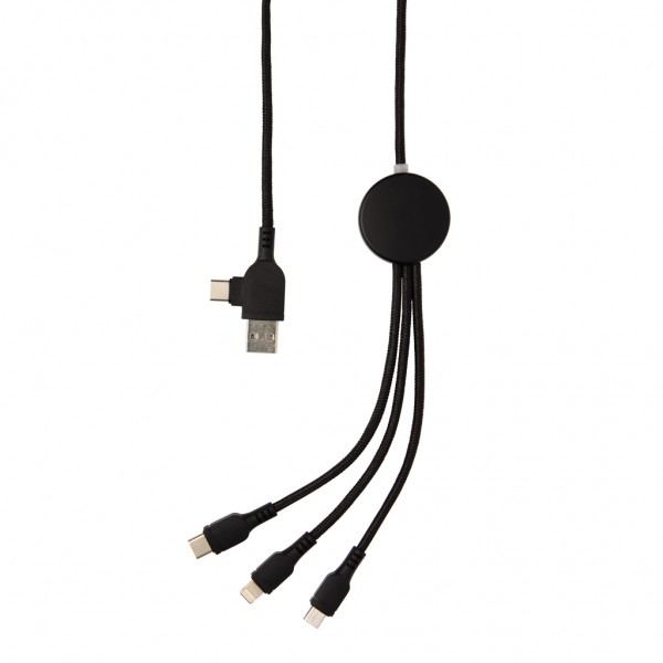 Light-Up Logo 6-in-1 Kabel, schwarz