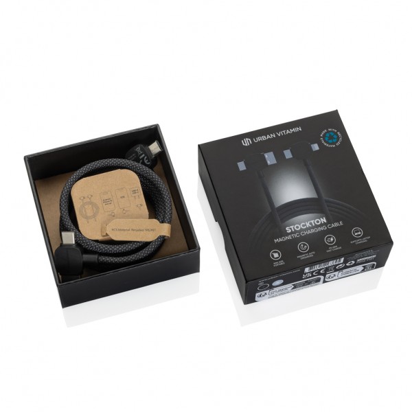 Urban Vitamin Stockton 65W magnet. Kabel RCS recyc. TPE/PET, schwarz