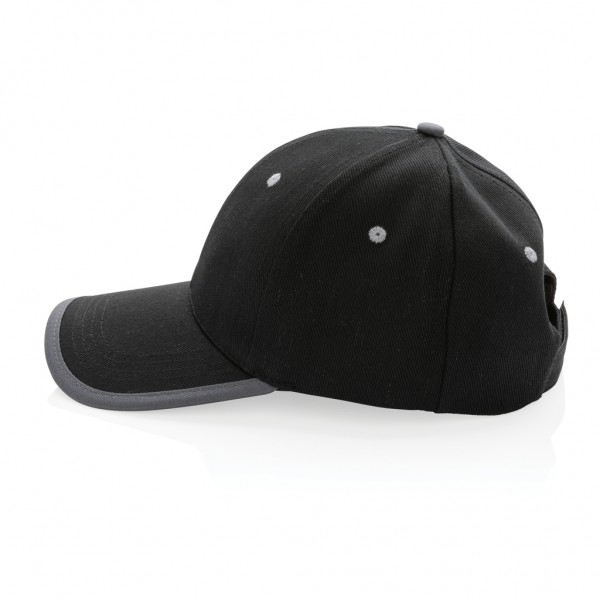 Impact AWARE™ 280gr Brushed rCotton 6 Panel Kontrast-Cap, schwarz