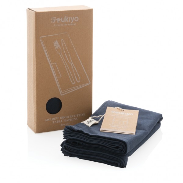 Ukiyo Aware™ 180gr rCotton 4-tlg. Servietten-Set, navy blau