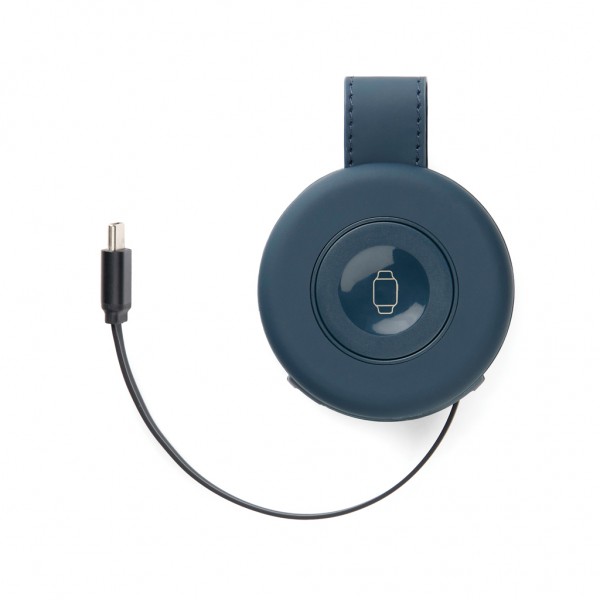 VINGA Baltimore 2-in-1 kabelloser 15W RCS Travel Charger, navy blau