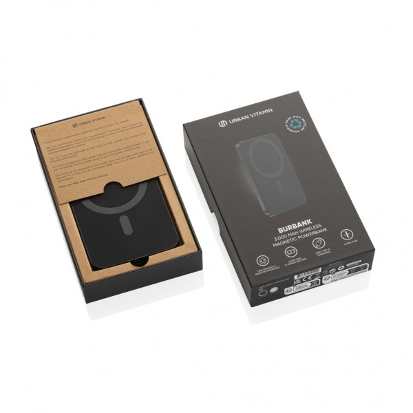 Urban Vitamin Burbank 3000mAh Powerbank aus RCS Plastik/Alu, schwarz