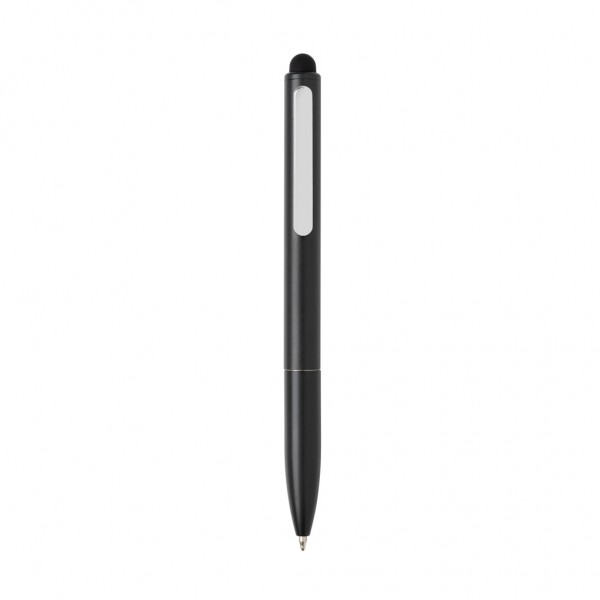 Kymi Stift mit Stylus aus RCS recyceltem Aluminum, schwarz