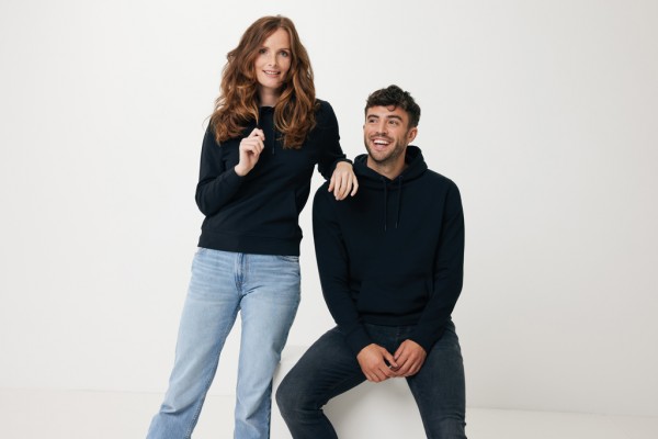 IQONIQ Rila Lightweight Hoodie aus recycelter Baumwolle, schwarz S