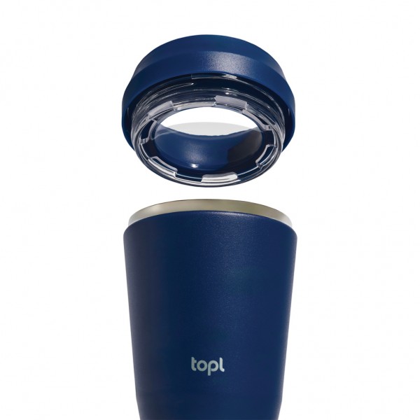 Topl-Trinkbecher aus rec. Stahl mit 360-Grad-Deckel 354ml, navy blau