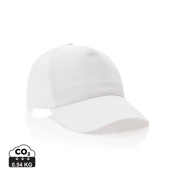 Impact 5 Panel Kappe aus 190gr rCotton mit AWARE™ Tracer, weiß