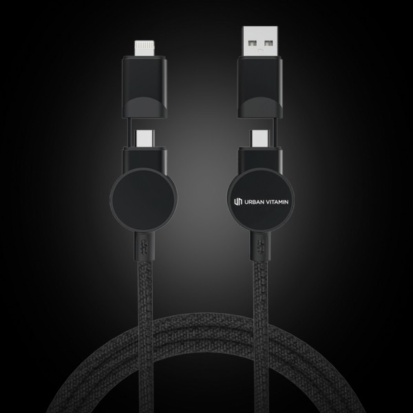 Oakland RCS rKunststoff 1,2m 6-in-1 Fast-Charging 45W Kabel, schwarz