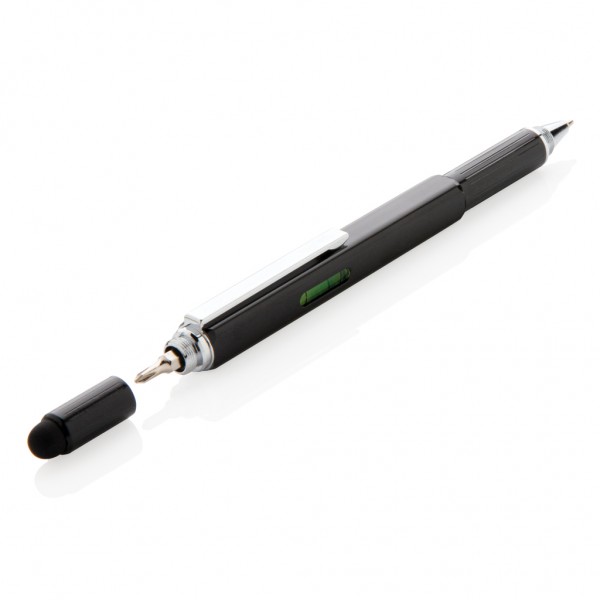 5-in-1 Aluminium Tool-Stift, schwarz