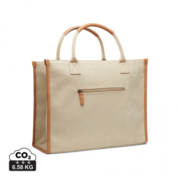 VINGA Bosler Büro-Tasche aus RCS recyceltem Canvas, beige