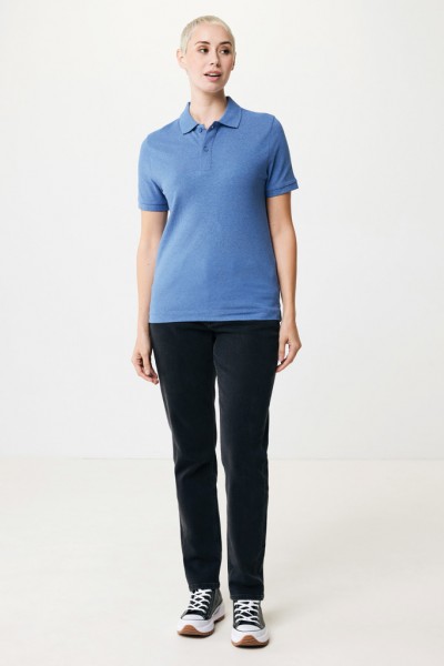 IQONIQ Yosemite Piqué-Poloshirt aus recycelter Baumwolle, heather blue 4XL