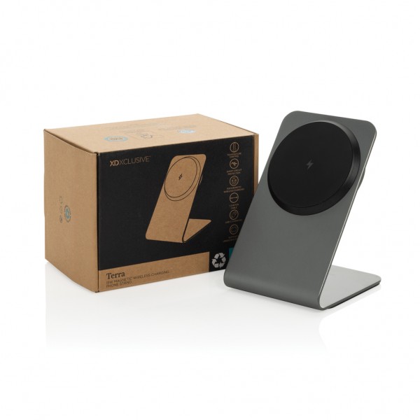Terra Aluminium 15W magnetischer Wireless-Charger, grau