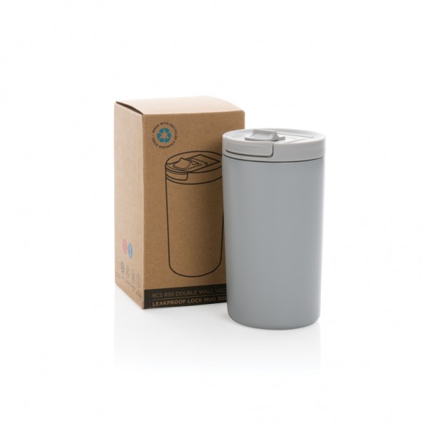 Doppelwandiger Vakuum-Becher aus RCS recyceltem SS, grau