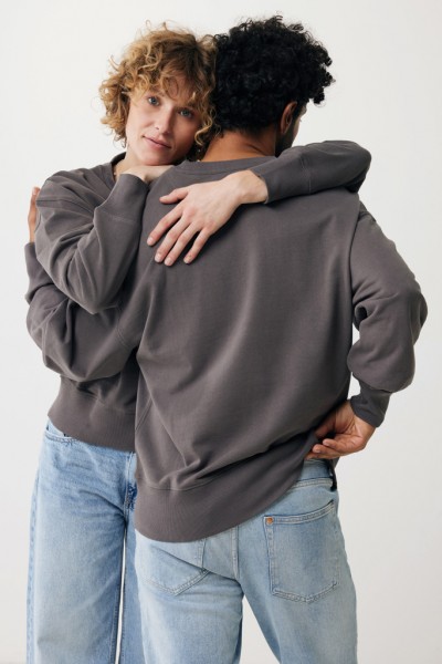 IQONIQ Kruger Relax-Rundhals-Sweater aus recycelt. Baumwolle, anthrazit XXS