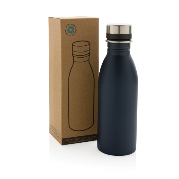 Deluxe Wasserflasche aus RCS recyceltem Stainless-Steel, navy blau