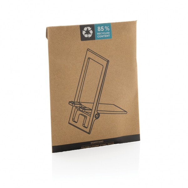 SnapStand faltbarer Telefonständer aus RCS recyceltem ABS, weiß