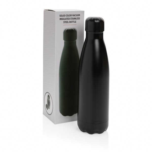 Einfarbige Vakuumisolierte Stainless Steel Flasche, schwarz