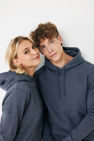 IQONIQ Torres ungefärbter Hoodie aus recycelter Baumwolle, heather navy XXXL