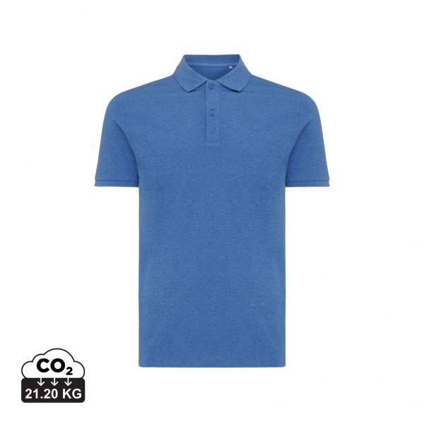 IQONIQ Yosemite Piqué-Poloshirt aus recycelter Baumwolle, heather blue XXS