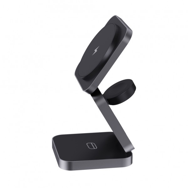 Terra faltbares 3-in-1 15W Charger aus RCS rec. Aluminium, grau