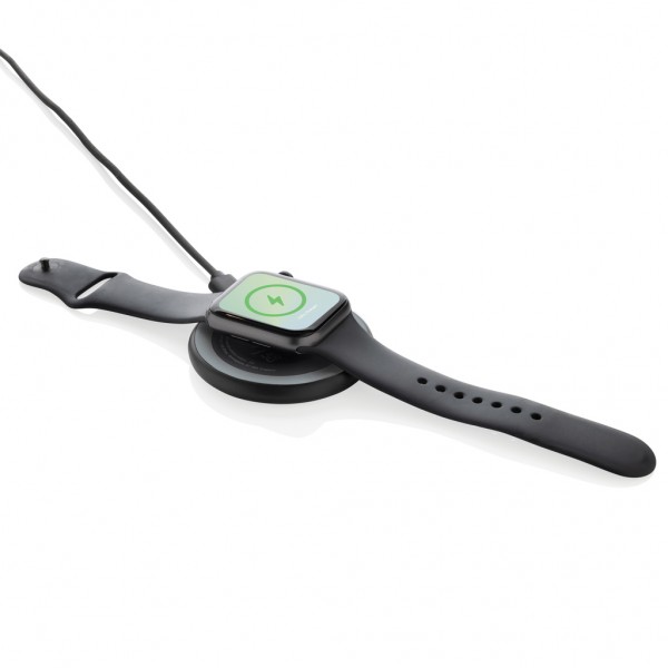 Magnapad magnetisches 3-in-1 15W Ladepad aus RCS rPlastik, schwarz