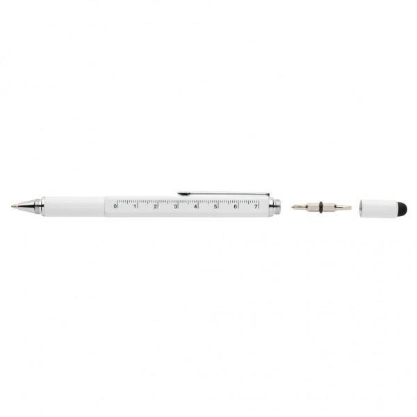 5-in-1 Aluminium Tool-Stift, weiß