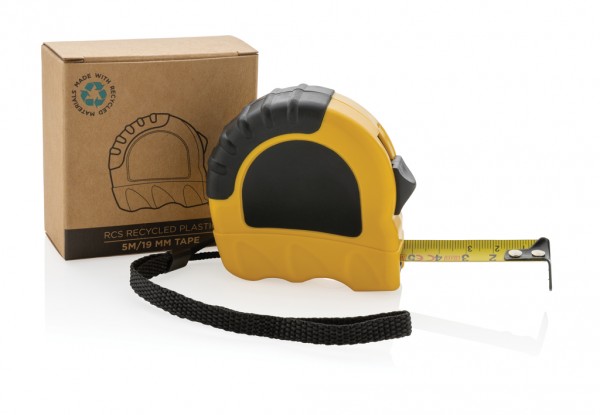 5m/19mm Maßband aus RCS recyceltem Kunststoff, gelb