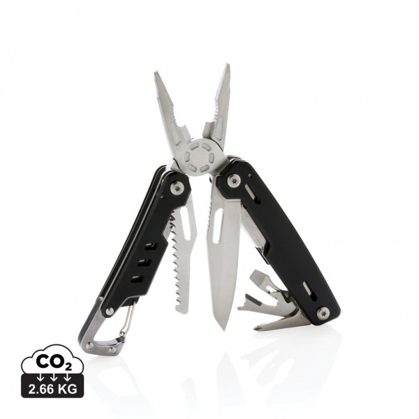 Solid Multitool mit Karabiner, schwarz