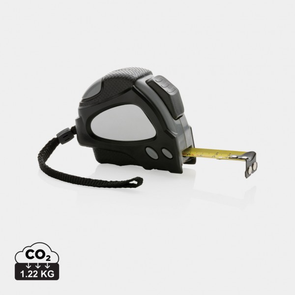 Auto-Stop-Maßband aus recyceltem Kunststoff, 5m/19mm, schwarz