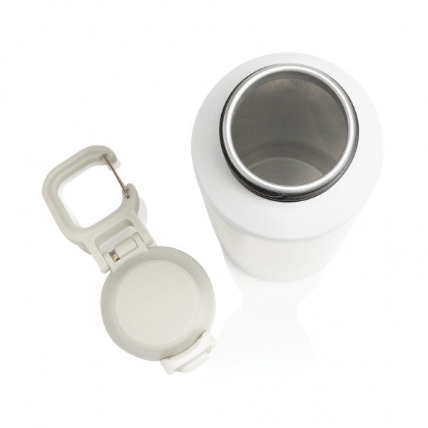 Via RCS Re-Steel Sportflasche mit Verschluss, 600ml, weiß