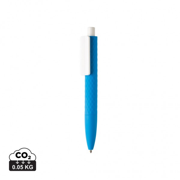 X3-Stift mit Smooth-Touch aus RCS recyceltem ABS, blau