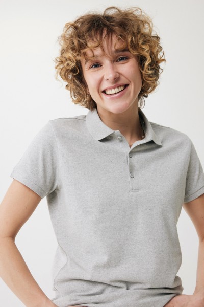 IQONIQ Yosemite Damen Piqué-Poloshirt aus rec. Baumwolle, heather grey XXS
