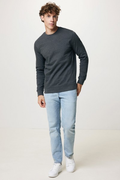 IQONIQ Denali ungefärbt. Rundhals-Sweater aus recycelter BW, heather anthracite XS