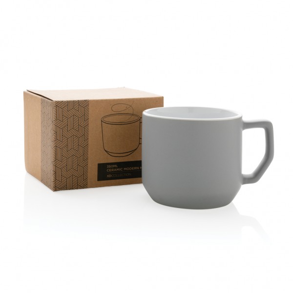 Moderne Keramiktasse, 350ml, grau
