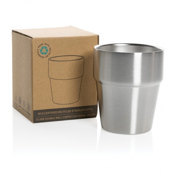 Clark Doppelwandige RCS Kaffeetasse 300ml, silber
