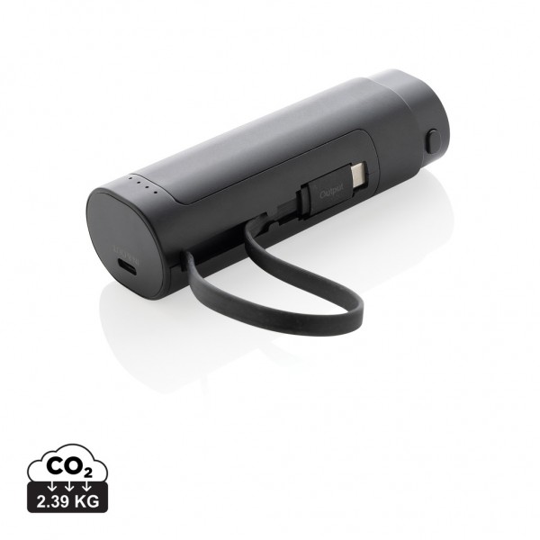 CycleCell 5000mah Powerbank mit herausnehmbarer Batterie, schwarz