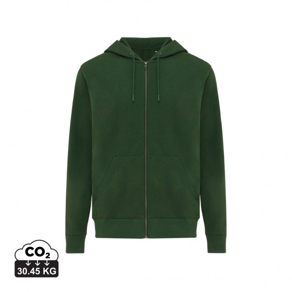 IQONIQ Abisko Zip-Kapuzenpullover aus recycelter Baumwolle, forest green XXS