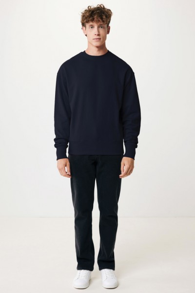 IQONIQ Kruger Relax-Rundhals-Sweater aus recycelt. Baumwolle, navy blau XXS
