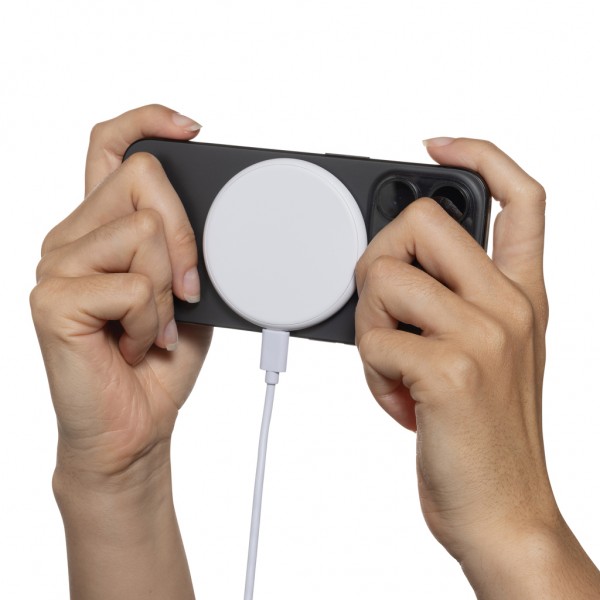 Magnapad magnetisches 3-in-1 15W Ladepad aus RCS rPlastik, weiß